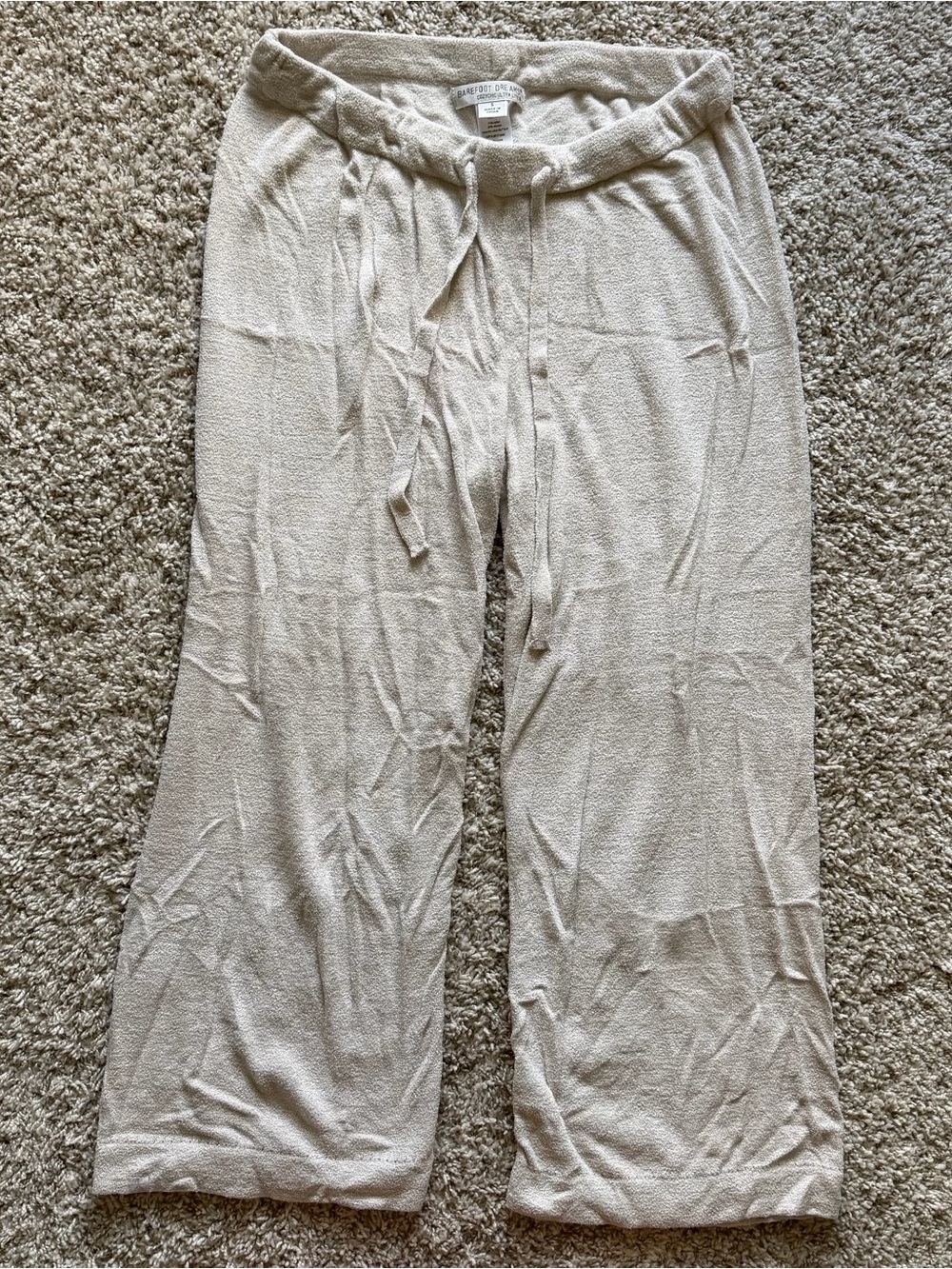 Barefoot Dreams Cozychic Ultra Lite soft beige drawstring pajama pants